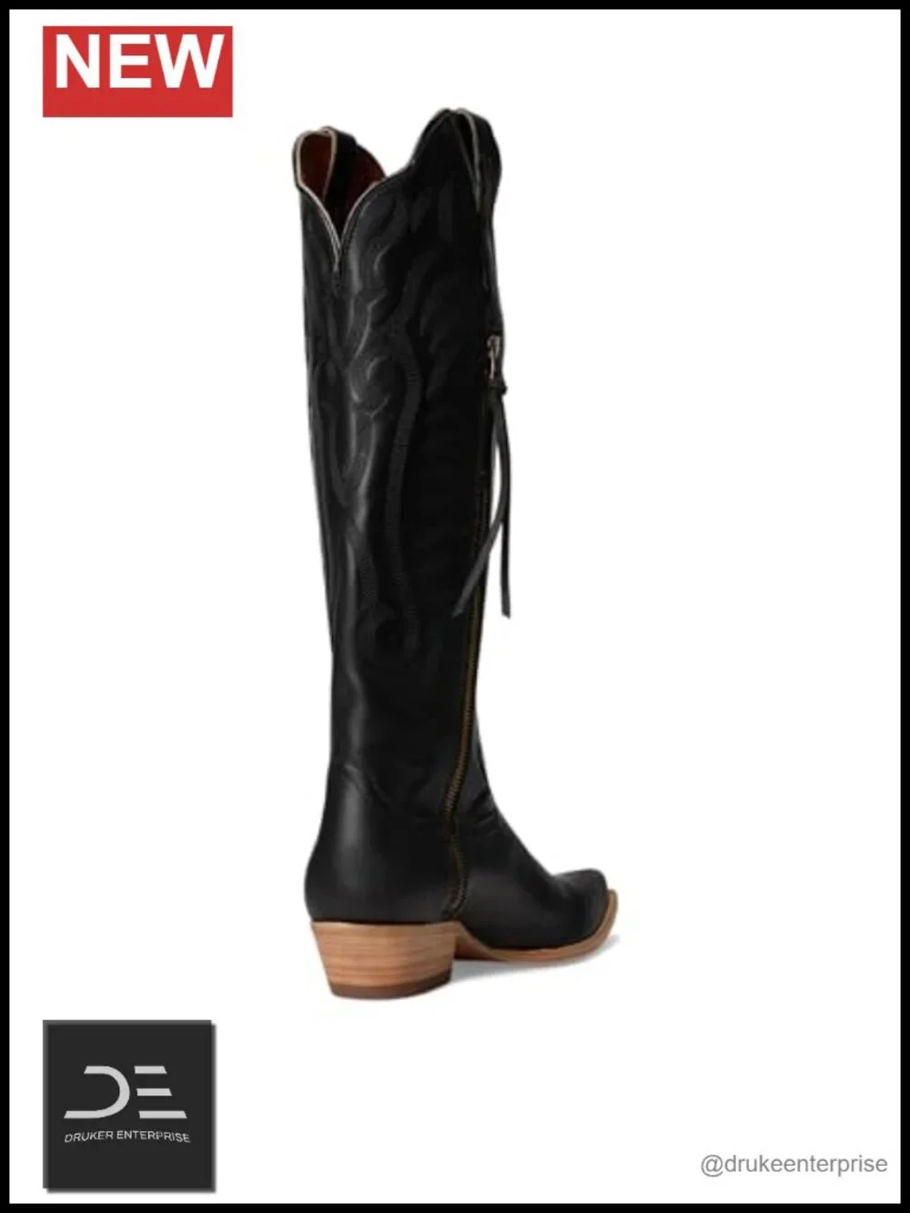 Women's Snip Toe Knee High Boots, Leather Zipper Closure, Low Heel